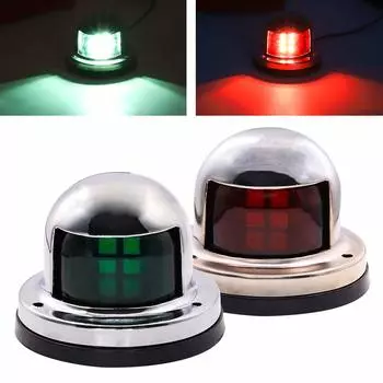 Aoling Навигационный фонарь Навигационный фонарь LED 12 В 2NM Красный Зеленый Морской парусный фонарь Лодочный фонарь Носовой фонарь Маленький и легкий Водонепроницаемый Коррозионный
