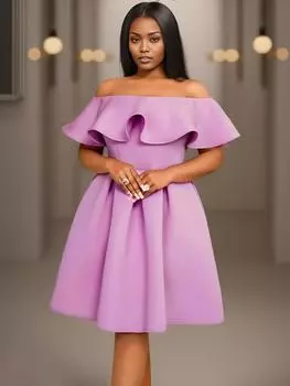 AOMEI лавандовое бальное платье женское платье с разрезом на шее и оборками без рукавов в стиле ампир трапециевидной формы плиссированные вечерние коктейльные наряды для мероприятий 1XL лавандовый