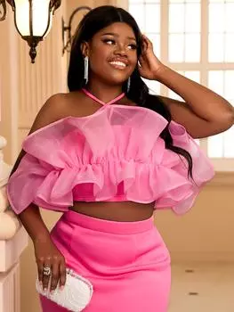 AOMEI Розовые короткие топы, пуловер без рукавов, вечерняя пляжная вечеринка, укороченная блузка для женщин