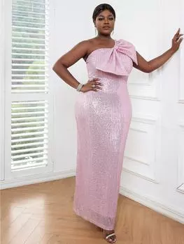 AOMEI сексуальные розовые блестящие платья на одно плечо для выпускного вечера для женщин, роскошные платья макси Quinceanera, лето 2023, элегантный вечер в честь дня рождения