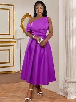 AOMEI вечерние платья для женщин трапециевидные плиссированные платья с открытыми плечами и оборками в африканском стиле женские платья на день рождения, выпускной, летние вечерние платья для свиданий