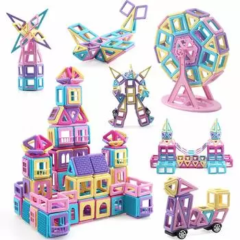 AOMIKS Магнитный Магнитный Образовательный Корпус Детский Сад Начальная Школа Детский Рождественский Макарон Цветная Игрушка, Блок, Игрушка, Блоки, 3D, Младенец,