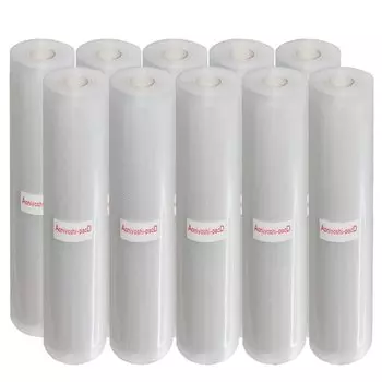 AoniyoshipacD Вакуумные упаковочные рулоны Ширина 28 см x 5 м Рулоны 10 шт. Специальные рулоны для вакуумных упаковочных машин Сменный рулон Тисненый вакуум