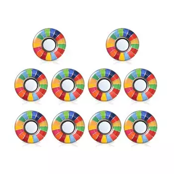 Aoouik sdgs badge magnet 25mm United Nations sdgs badge sdgs pin badge sdgs badge 2030 towards sustainable development surface of (rounded silver)