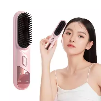 Aopek Heat Brush Cordless Straight Brush Negative Ion 6000mAh Большая емкость 4 уровня регулировки температуры Прямая щетка Генерация отрицательных ионов