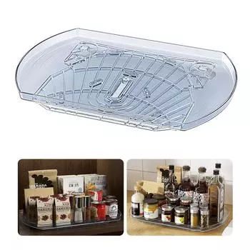 Aoresac 1 упаковка холодильник Lazy Susan органайзер поворотный на 360 градусов полка для специй прозрачный прямоугольник вращающийся 1 pack