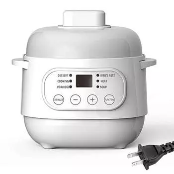 Aoresac Electric Mini Slow Cooker 1 Quart 200W Подогреватель пищи с керамической кастрюлей, 24-часовым таймером и 360° нагревательным шасси Маленькая программируемая Foodi Cooker U.S. Plugs