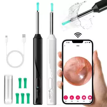 Aoriko Smart Earpick Camera 2024 Новая модель Высокоточное качество изображения Водонепроницаемый Перезаряжаемый Wi-Fi-подключение Ear Scope Earpick Очистка ушей IOS и