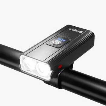 Aoriko велосипедный фонарь велосипедный налобный фонарь с функцией мобильного телефона Высокая яркость 6 режимов затемнения Водонепроницаемый Большая емкость Перезаряжаемый Type-C