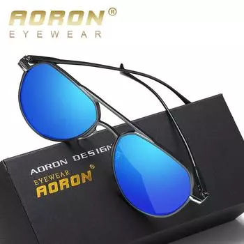 AORON алюминиево-магниевая оправа, поляризационные солнцезащитные очки дневного и ночного видения, модные уличные антибликовые очки UV400 для вождения для рыбалки чёрный