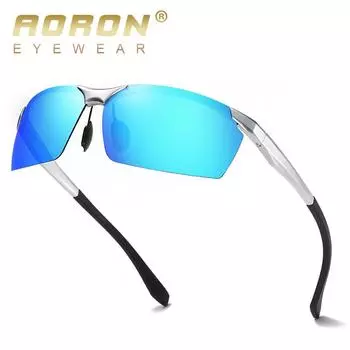 AORON алюминиево-магниевые полурамки дневного и ночного видения, фотохромные поляризационные солнцезащитные очки, модные очки для вождения, езды на велосипеде и рыбалки чёрный