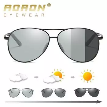 AORON антибликовые очки для вождения, модные мужские фотохромные поляризационные солнцезащитные очки, подарки серый