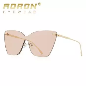 AORON, безрамные солнцезащитные очки для мужчин и женщин, модный дизайн, солнцезащитные очки для рыбалки и вождения, UV400, защитные очки золотой/чёрный