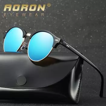 AORON модные поляризационные солнцезащитные очки классические круглые солнцезащитные очки УФ-защита очки для мужчин женщин