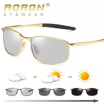 AORON мужские фотохромные поляризационные солнцезащитные очки модные классические прямоугольные солнцезащитные очки UV400 антибликовые очки