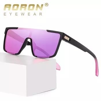 AORON мужские и женские модные поляризационные солнцезащитные очки, брендовые модные антибликовые очки UV400, очки для вождения для рыбалки, красочные солнцезащитные очки розовый
