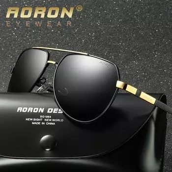 AORON мужские поляризационные солнцезащитные очки модный брендовый дизайн роскошный дизайн антибликовые очки UV400 очки для вождения