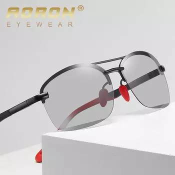 AORON мужские поляризационные солнцезащитные очки модный дизайн черные классические спортивные очки для вождения и рыбалки дневное ночное видение фотохромные очки чёрный