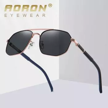 AORON мужские солнцезащитные очки-пилоты, уличные поляризационные солнцезащитные очки классического дизайна с антибликовым покрытием UV400, очки для вождения водителя серый