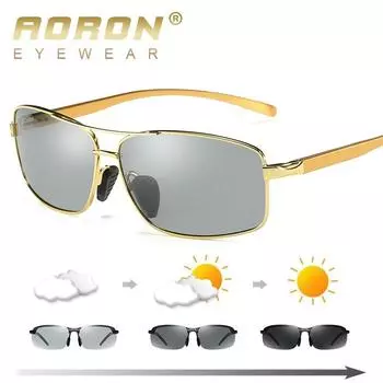 AORON поляризационные фотохромные солнцезащитные очки мужские переходные линзы очки для вождения защитные очки для водителя антибликовые очки Without case