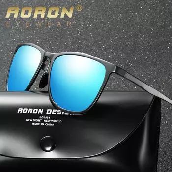 AORON поляризационные солнцезащитные очки в алюминиево-магниевой оправе для улицы с антибликовым покрытием UV400, очки для вождения, спортивные очки для рыбалки для мужчин и женщин чёрный