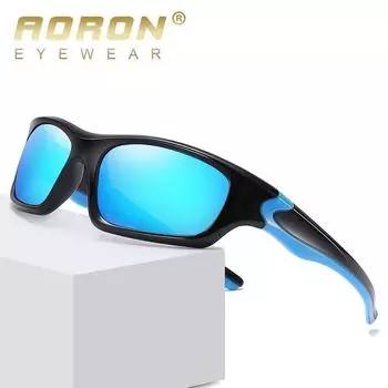 AORON TR90 Поляризованные солнцезащитные очки в оправе, очки для рыбалки на открытом воздухе, очки для езды на велосипеде и вождения чёрный/белый