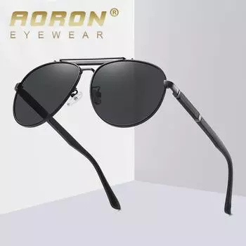 AORON UV400 Поляризованные солнцезащитные очки с антибликовым покрытием, черные очки для вождения на открытом воздухе в классическом дизайне чёрный