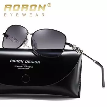 AORON женские поляризационные солнцезащитные очки модные классические цветные аксессуары для линз с пленочной пленкой солнцезащитные очки чёрный