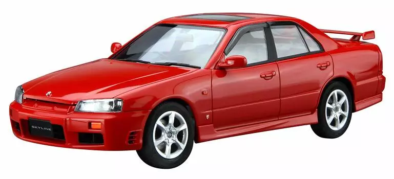 AOSHIMA 124 Модель автомобиля серии № 98 Nissan ER34 Skyline 25GT-X Turbo 1998 Пластиковая модель