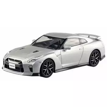 Aoshima Bunka Kyozai 1/32 The Snap Kit Series Nissan GT-R Ultimate Metal Silver-Color-coded Plastic Model 07-D