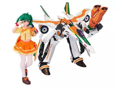 Aoshima Bunka Kyozai VFG Macross Frontier Messiah Ranka Lee Macross 40th Anniversary Высота 150 мм пластиковая модель VF-25F приблизительно. Цветовая кодировка MC-10