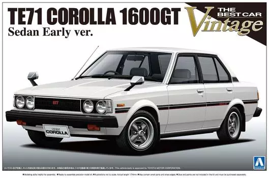 Aoshima Bunka Kyozaisha 124 лучший автомобиль винтажной серии № 38 Toyota TE71 Corolla Sedan 1600GT ранняя модель пластиковая модель