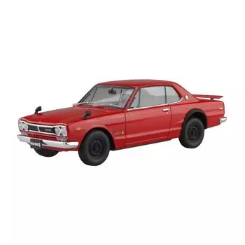Aoshima Bunka Kyozaisha 124 Rakupla Snap Car Series KPGC10 Skyline HT 2000GT-R 1970 Красный пластиковый цветной код Модель 01-RE