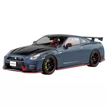 Aoshima Bunka Kyozaisha 1/24 Rakupla Snap Car Series No.02-NG R35 NISSAN GT-R NISMO Special edition 2022 NISMO Stealth Grey Пластиковая модель с цветовой кодировкой