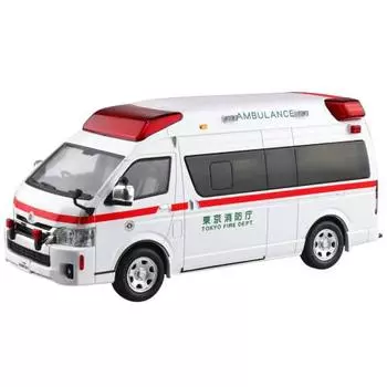 Aoshima Bunka Kyozaisha 1/32 Rakupla Snap Kit No.02-HM Toyota Himedic Ambulance цветная пластиковая модель