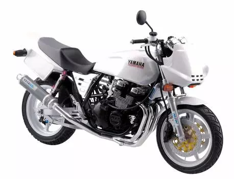 Aoshima Bunka Kyozaisha Bike Series Yamaha XJR400S Пластиковая модель с кастомными деталями 1/12 № 35 белый