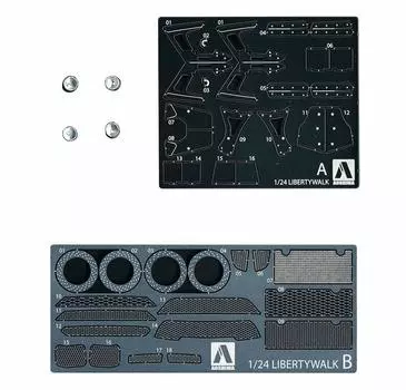 Aoshima Bunka Kyozaisha Liberty Walk Detail Up Parts Series LB Works R35 Common Detail Up Parts Пластиковые детали для моделей 1/24 GT-R