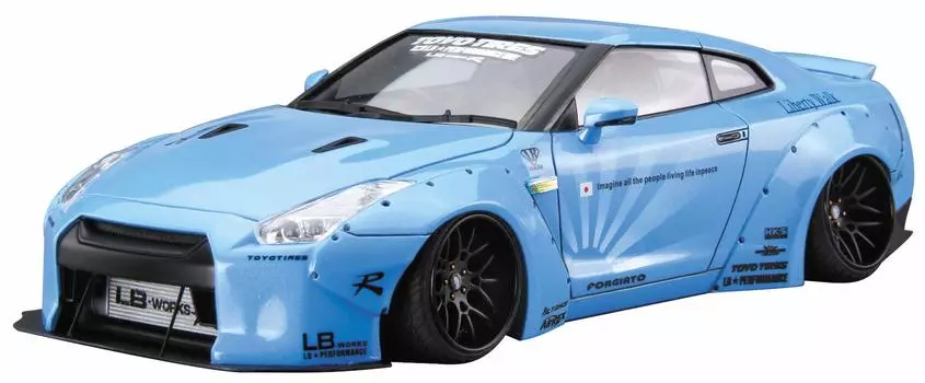 Aoshima Bunka Kyozaisha Liberty Walk Series R35 Plastic Model 1/24 No.9 LB WORKS GT-R Ver.1