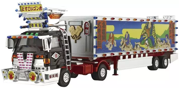 Aoshima Bunka Kyozaisha Mini Deco NEXT Series Dosukoi Gonta Пластиковая модель 1/64 № 1 (Большой прицеп)
