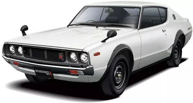 Aoshima Bunka Kyozaisha Модель автомобиля серии Nissan KPGC110 Skyline 1973 года, пластиковая модель 1/24 № 15 HT2000GT-R