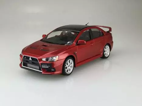 Aoshima Bunka Kyozaisha Prepainted Model Series Mitsubishi CZ4A Lancer Evolution Final Edition 2015 Red Metallic Painted Plastic Model 1/24 No.SP
