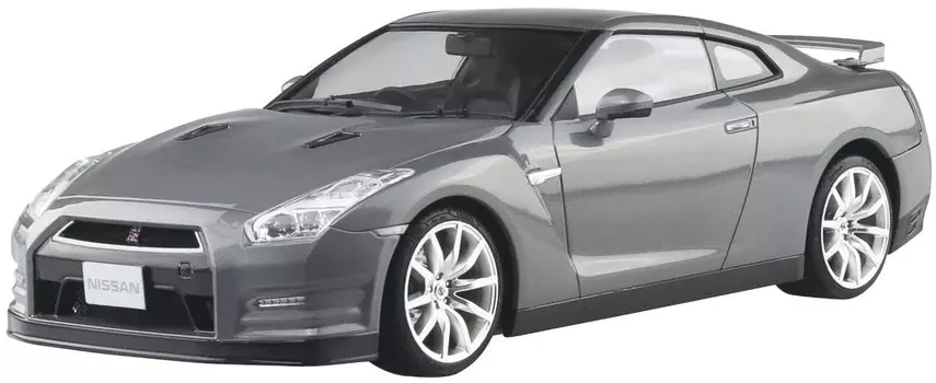 Aoshima Bunka Kyozaisha Prepainted Model Series Nissan R35 2014 Dark Metal Gray Painted Plastic Model 1/24 GT-R 02-B