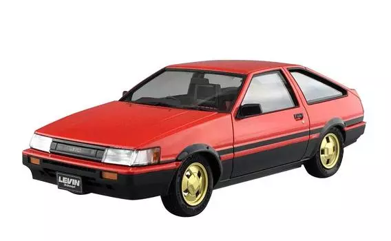 Aoshima Bunka Kyozaisha Prepainted Model Series SP Toyota AE86 Levin 1984 Окрашенная пластиковая модель 1/24 Красный/Черный