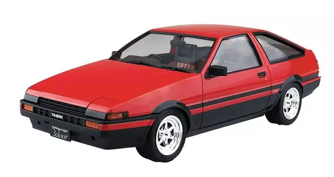 Aoshima Bunka Kyozaisha Prepainted Model Series SP Toyota AE86 Trueno 1983 Окрашенная пластиковая модель 1/24 Красный/Черный