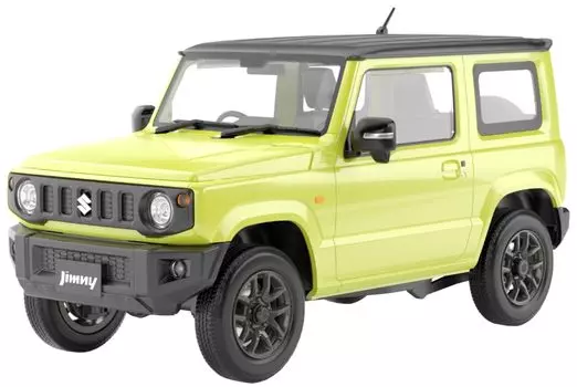 Aoshima Bunka Kyozaisha Rakupla Snap Car Series JB64 Jimny 2018 Kinetic Yellow Пластиковая модель 1/24 № 03-KY с цветовой кодировкой (Машина)