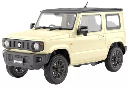 Aoshima Bunka Kyozaisha Rakupla Snap Car Series JB64 Jimny 2018 Chiffon Ivory Metallic Plastic Модель 1/24 No.03-CI Цветовая кодировка (Машина)