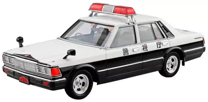 Aoshima Bunka Kyozaisha Seibu Police 430 Cedric Sedan Investigation Patrol Car Scale Plastic Model No.9 1/24 (Машина)