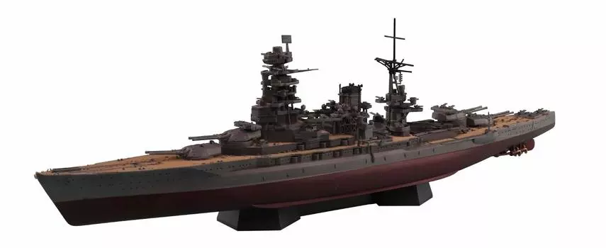 Aoshima Bunka Kyozaisha Ship Series Японский военно-морской линкор Nagato 1945 Пластиковая модель с металлическим стволом орудия 1/700