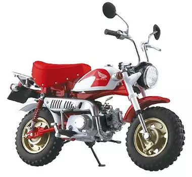 Aoshima Bunka Kyozaisha Skynet Completed Bike Honda Monkey Special Shasta White x Candy Ala Moana Red 1/12