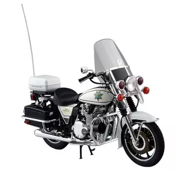 Aoshima Bunka Kyozaisha The Bike Series Kawasaki KZ1000C Police 1000 1981 года, пластиковая модель 1/12 № 59